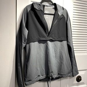 ASICS hooded pullover jacket! Size XL. Black & Gray. EUC